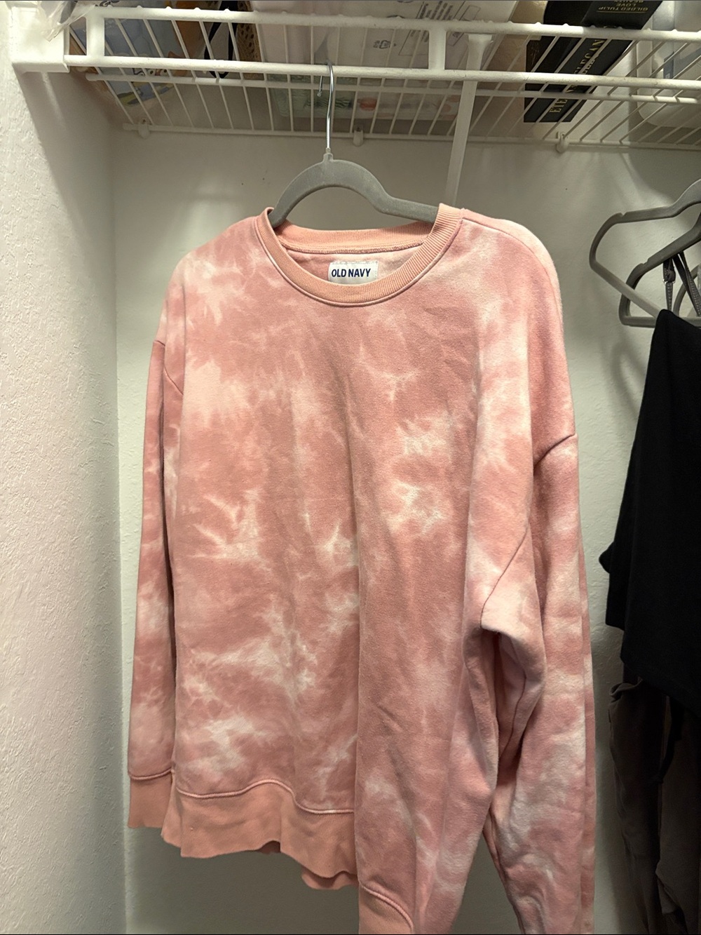 Old Navy Blush Pink Tie-Dye Crewneck Sweatshirt